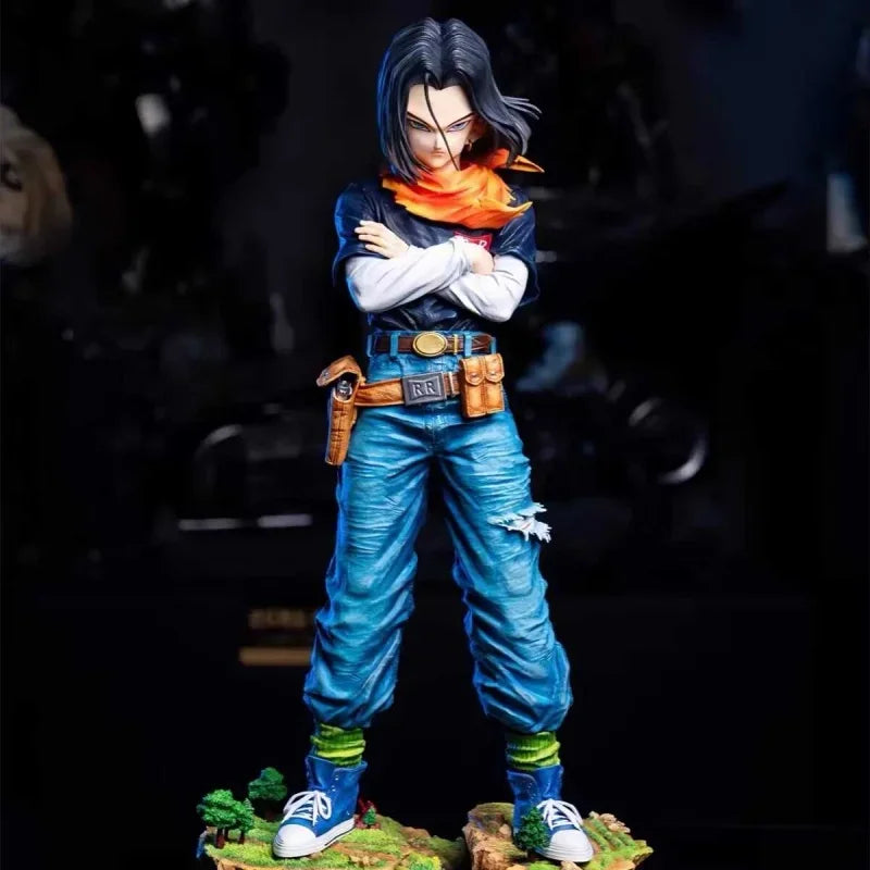 29cm Dragon Ball Z Anime Black Pearl Android 17 Action Figures Pvc Model Statue Collection Decoration Toys Gift Ornaments Doll 29cm Dragon Ball Z Anime Black Pearl Android 17 Action Figures Pvc Model Statue Collection Decoration Toys Gift Ornaments Doll